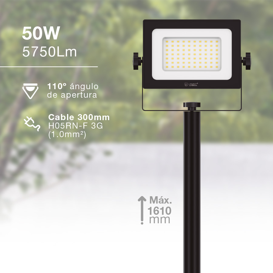 Foco LED con trípode 1x50W 6500K IP65