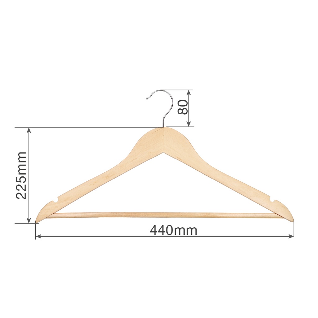 Set de 6 perchas madera