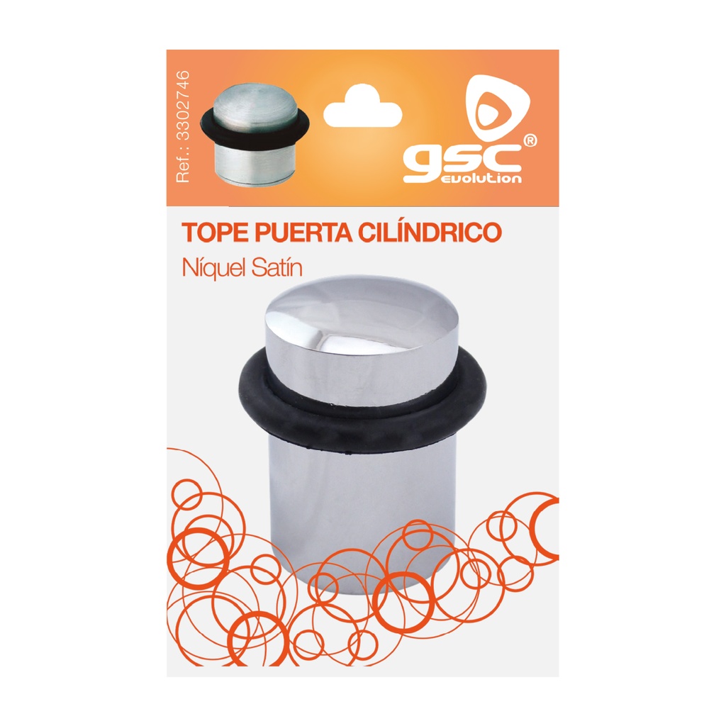 Tope puertas Ø36x35mm mate cilíndrico