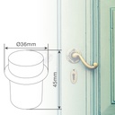 Tope puertas Ø36x35mm mate cilíndrico