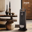 Calefactor eléctrico vertical giratorio cerámico Tanbar con mando y temporizador Máx. 2000W