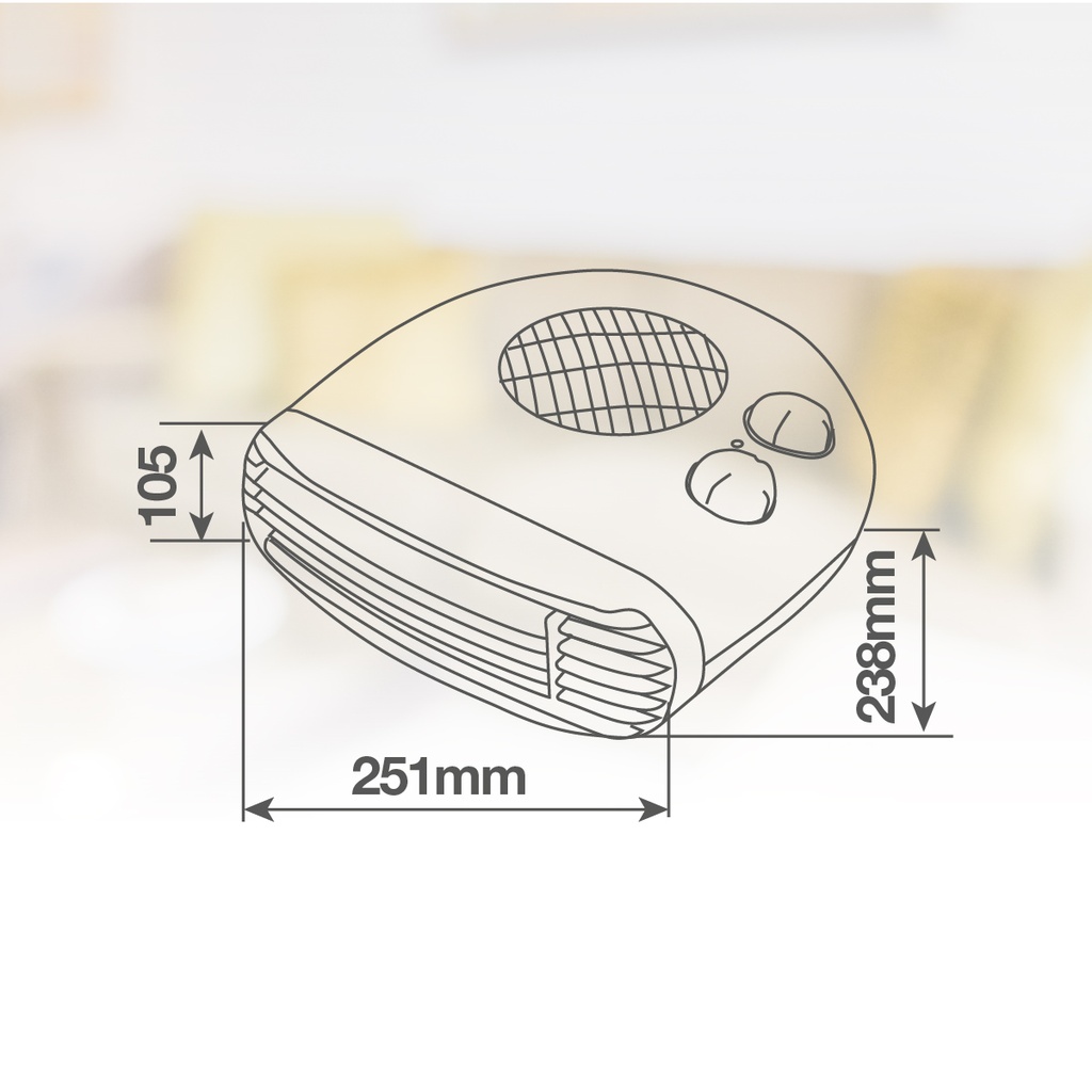 Calefactor eléctrico horizontal Besah Máx. 2000W Gris antracita