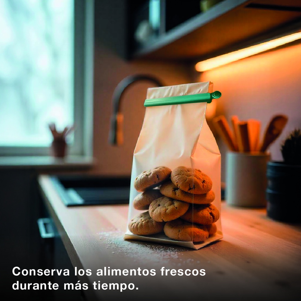 Bolsa 12 pinzas de plástico grandes cierra bolsas