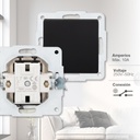 Conmutador empotrable Gamma Negro 