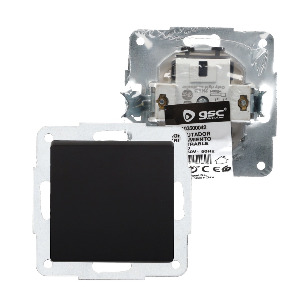 Conmutador cruzamiento empotrable Gamma Negro