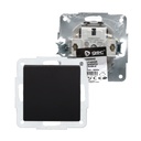 Conmutador cruzamiento empotrable Gamma Negro