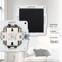 Conmutador cruzamiento empotrable Gamma Negro