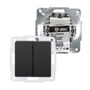 Doble conmutador empotrable Gamma Negro 