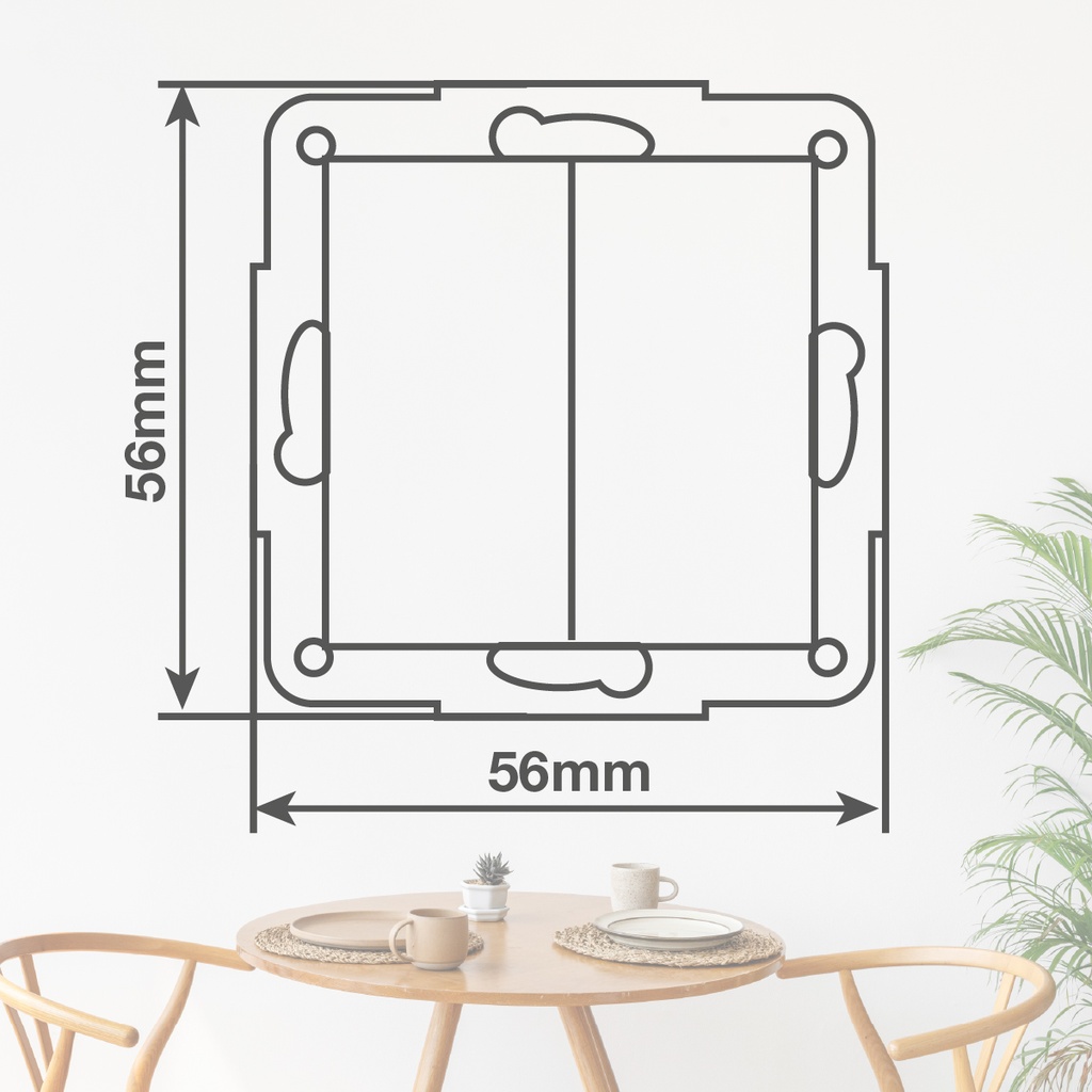Doble conmutador empotrable Gamma Negro 