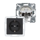 Base enchufe sucko empotrable Gamma Negro 