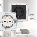 Base enchufe sucko empotrable Gamma Negro 