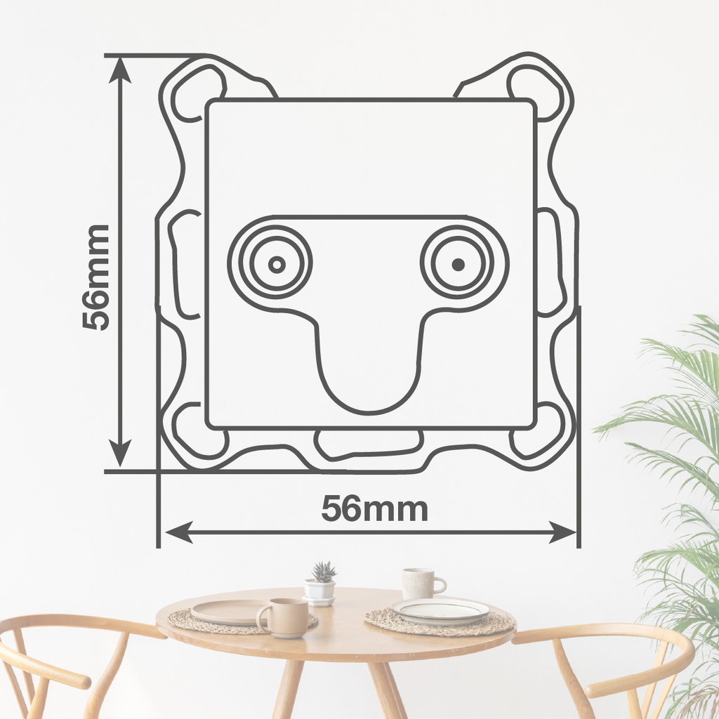 Base de TV y FM empotrable Gamma Negro 
