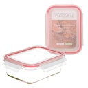 Táper hermético rectangular de cristal 400ml