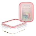 Táper hermético rectangular de cristal 400ml