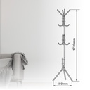 Perchero de pie con 12 colgadores Negro 
