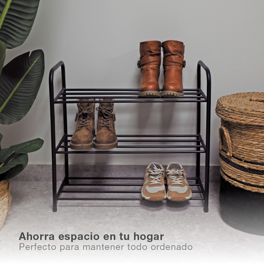 Zapatero con 3 baldas Negro 