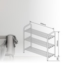 Zapatero con 3 baldas Negro 