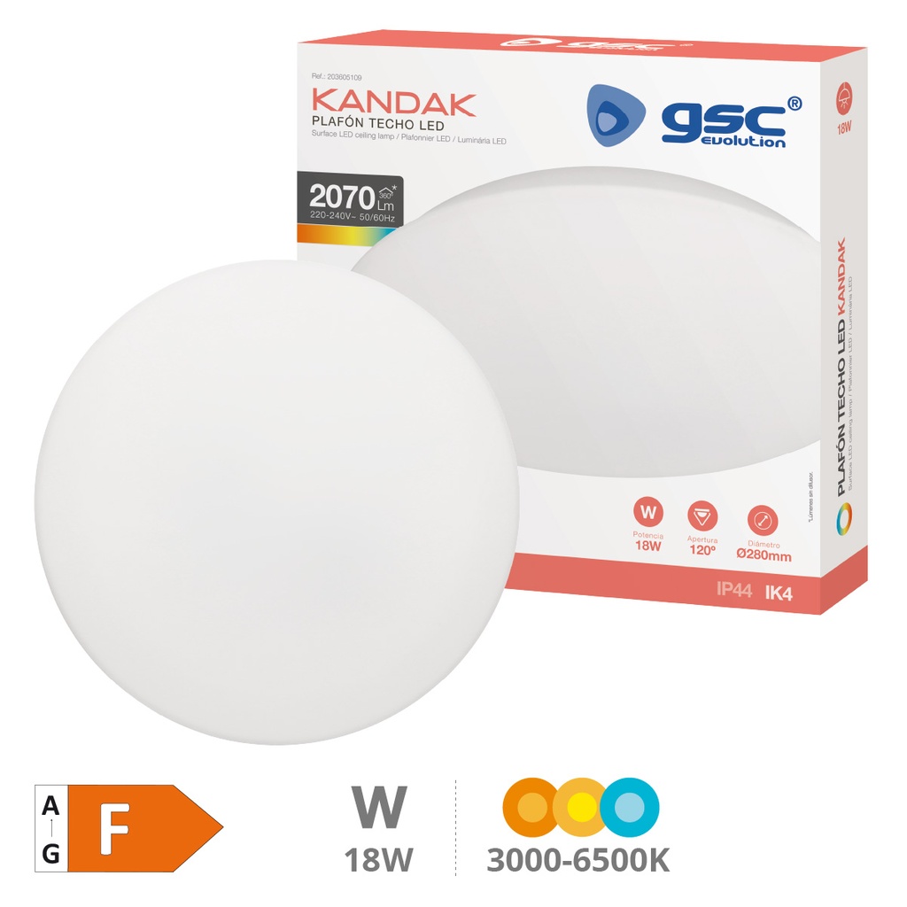 Plafón techo LED Kandak 18W 3000-4000-6500K