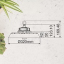 Campana industrial LED Mitope 120 - 160 - 200W 90º 3000 - 4000 - 5700K - Pro Line