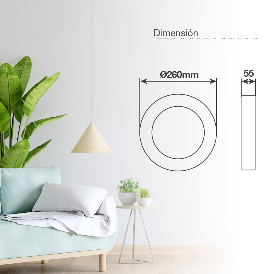 Plafón techo LED 18W 6500K Blanco - Libertina