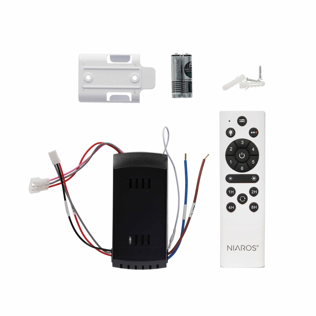 Recambio mando y receptor para ventilador Lugela, Likasi, Tungati, Ranta, Buccheri, Lentini, Nicosia y Oliveri