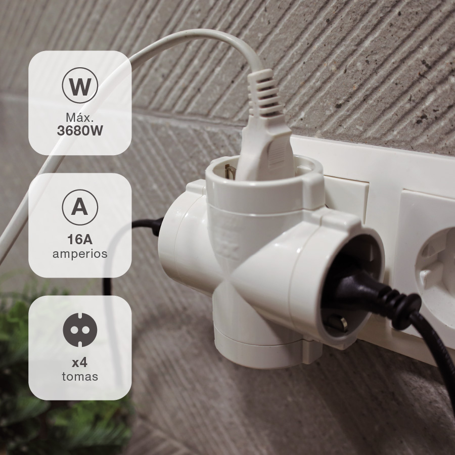 Ladrón 4 salidas Blanco