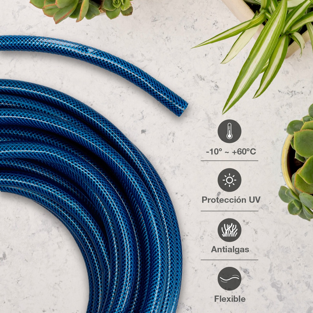 Manguera jardín Hisua Ø5/8" 15mm 50M