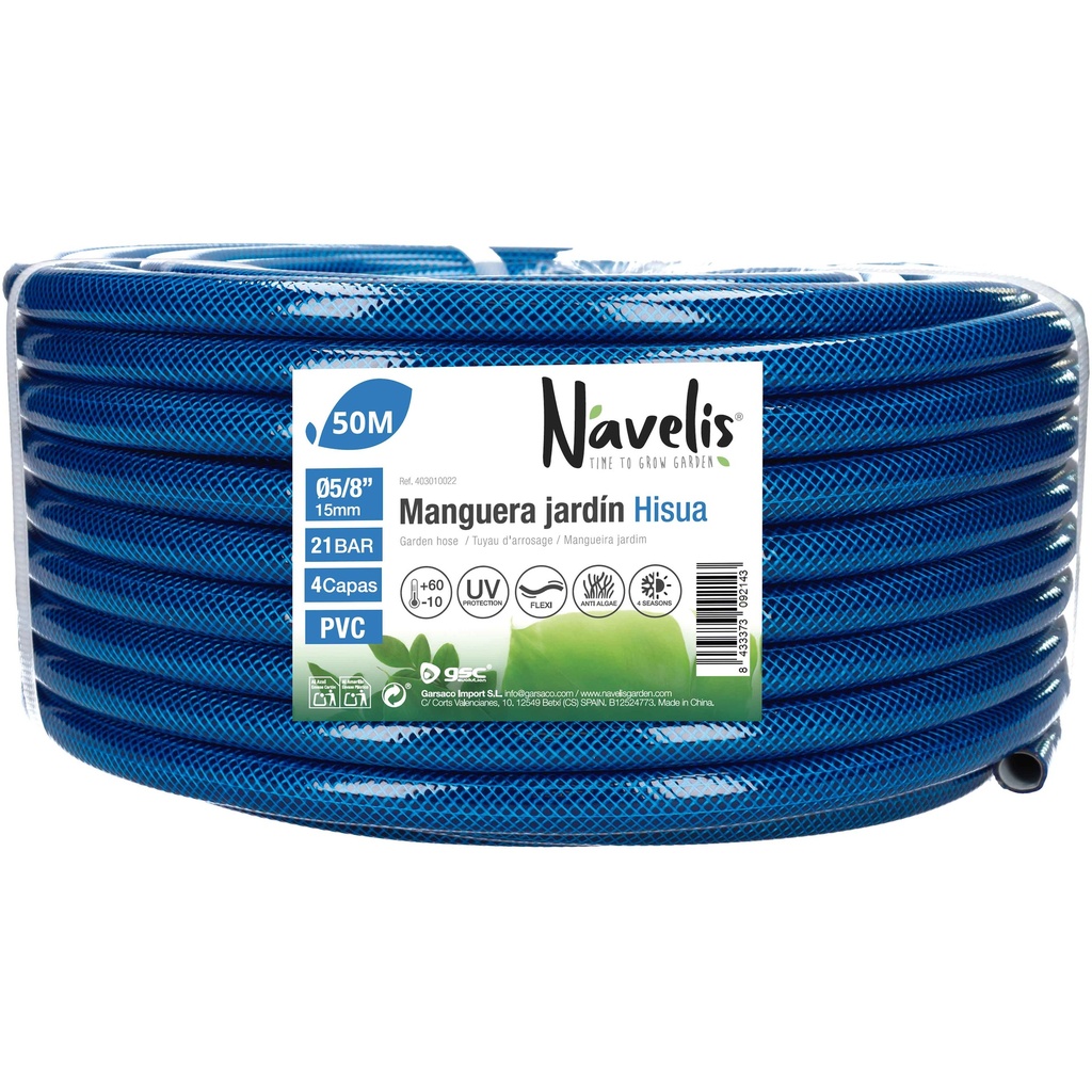 Manguera jardín Hisua Ø5/8" 15mm 50M
