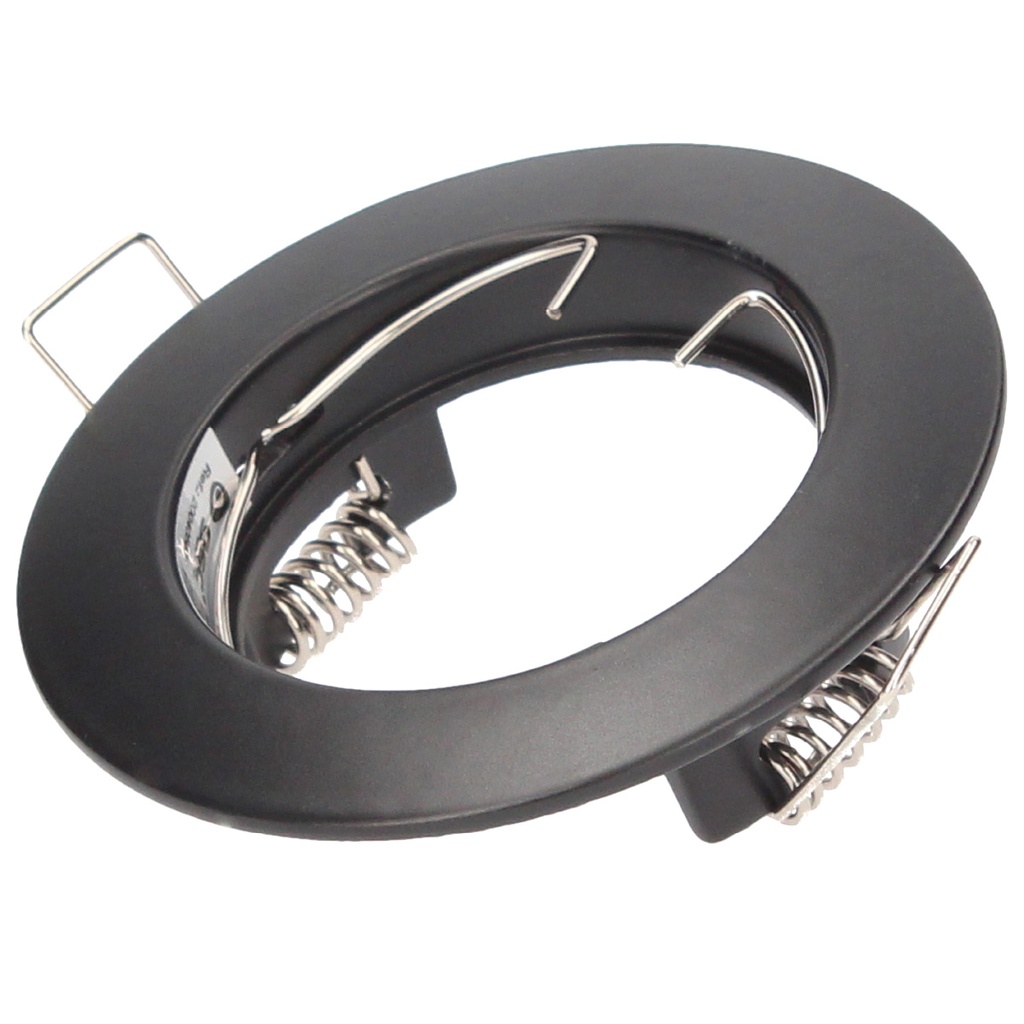 Aro fijo Fana redondo empotrable Ø77mm Negro mate