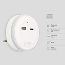 Luz de noche LED con sensor y USB C + A Benor 0.5W Luz fría 