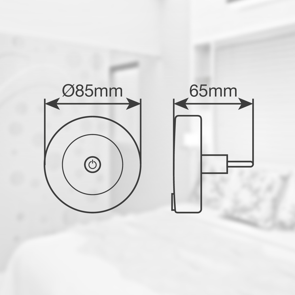 Luz de noche LED con interruptor Dondi 1W RGB + luz fría 