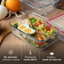 Pack de 3 táperes herméticos de cristal 0.33 - 0.84 - 1.85L