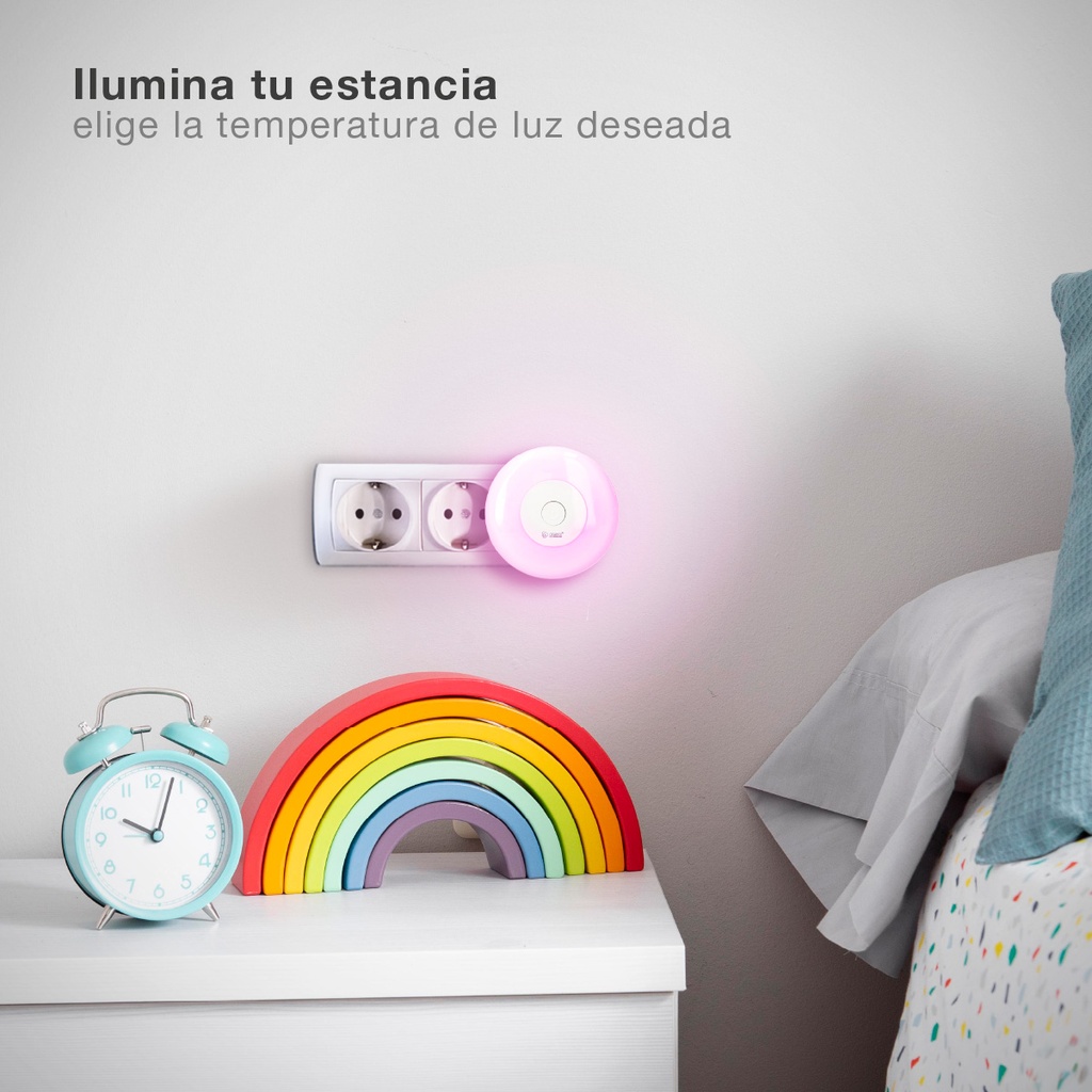 Luz de noche LED con interruptor Dondi 1W RGB + luz fría 