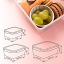 Pack de 3 táperes herméticos de plástico 0.24L - 0.5L - 1L