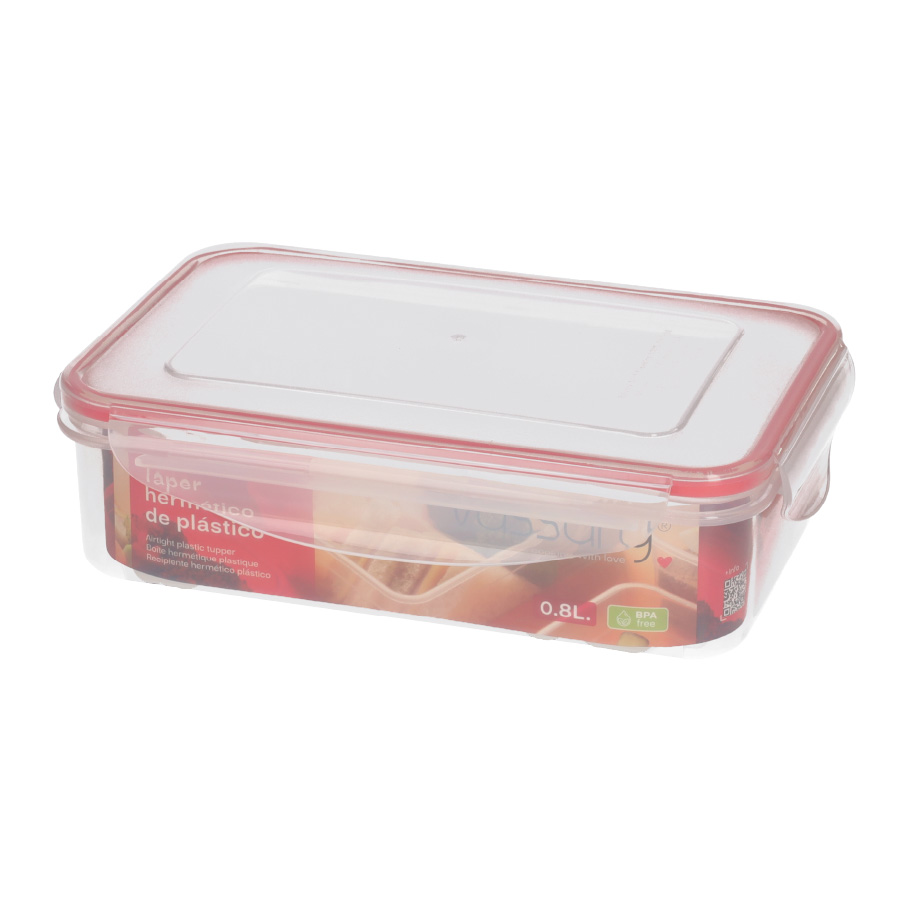 Táper hermético de plástico 0.8L