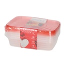 Pack de 4 táperes rectangulares de plástico 1L