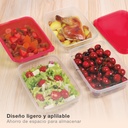 Pack de 4 táperes rectangulares de plástico 1L