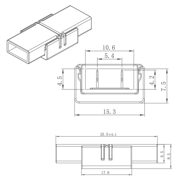 Pack 5 conectores curvados para unir tiras LED 10mm 