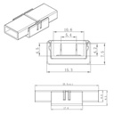 Pack 5 conectores curvados para unir tiras LED 10mm 