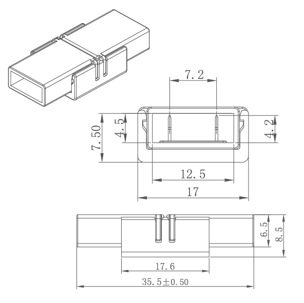 Pack 5 conectores planos para unir tiras LED 12mm 