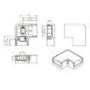 Pack 5 conectores planos forma L para unir tiras LED 10mm 