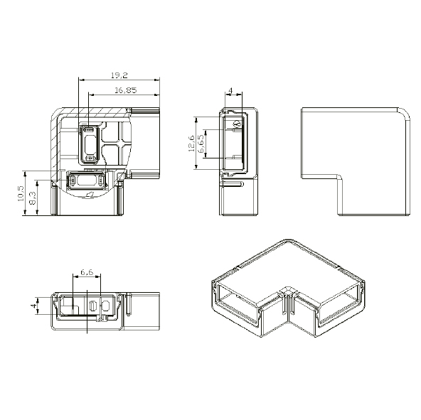 Pack 5 conectores planos forma L para unir tiras LED 12mm 