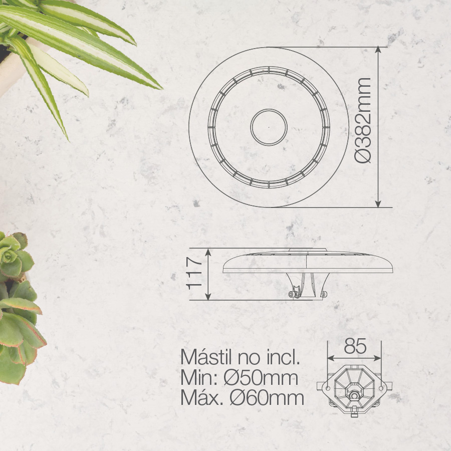 Farola LED Metut 80W 6500K IP65 - Pro Line