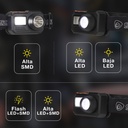 Linterna cabeza LED 1W recargable - 12u caja exp