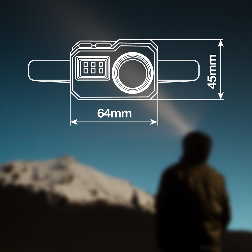 Linterna cabeza LED 1W recargable - 12u caja exp