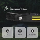 Linterna de cabeza LED COB con sensor 6W