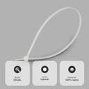 Bolsa 25u bridas 100% nylon 200x3.6mm Natural