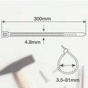 Bolsa 100u bridas 100% nylon 300x4.8mm Negro