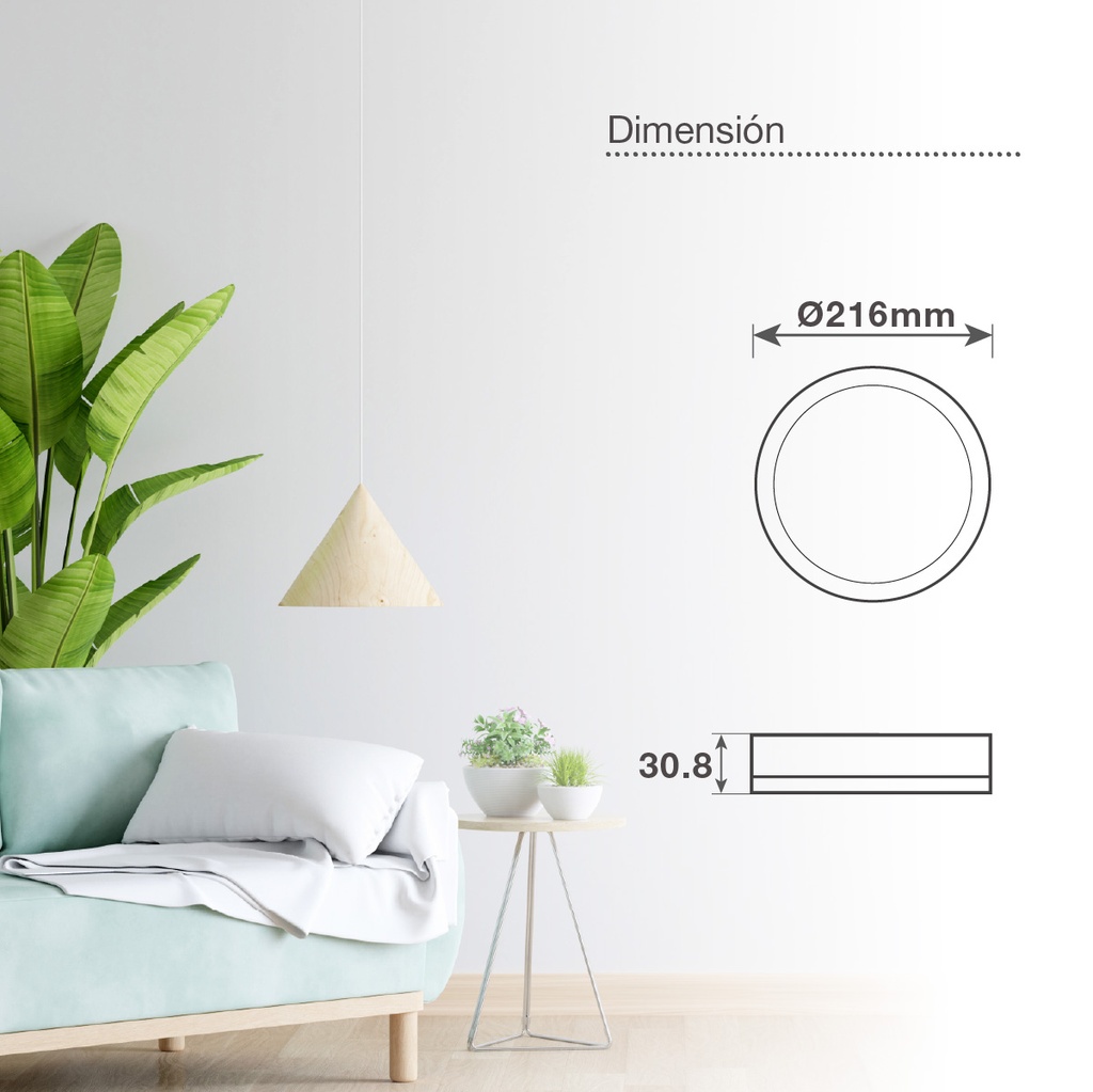 Downlight superficie LED redondo Tikan 18W 4000K Blanco - Libertina