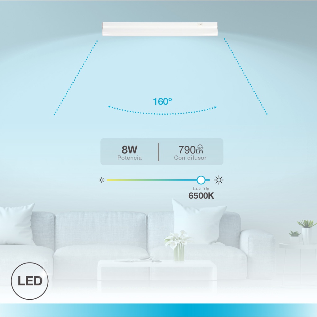 Regleta T5 LED 875mm 12W 6500K - Libertina